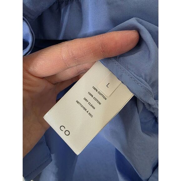 CO Cotton Poplin Blue Blouse Shirt L $595 - Picture 5 of 9